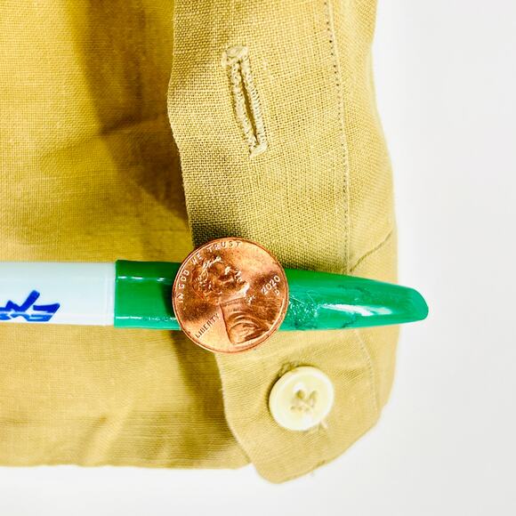 Rare Vintage Cafe Versailles Miami Beige Tan Long Sleeve Guayabera Shirt - Picture 8 of 10